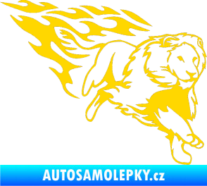 Samolepka Animal flames 087 pravá lev jasně žlutá
