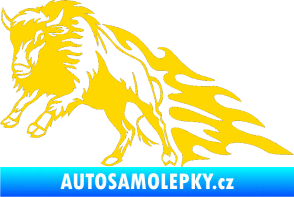 Samolepka Animal flames 089 levá býk jasně žlutá