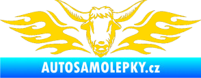 Samolepka Animal flames 098 levá býk jasně žlutá