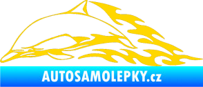 Samolepka Animal flames 099 levá delfín jasně žlutá