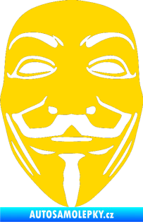 Samolepka Anonymous 001 maska jasně žlutá