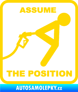 Samolepka Assume the position jasně žlutá