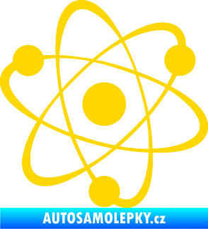 Samolepka Atom  jasně žlutá