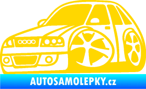 Samolepka Audi A4 karikatura levá jasně žlutá