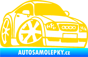Samolepka Audi TT karikatura pravá jasně žlutá