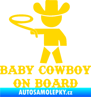 Samolepka Baby cowboy on board levá jasně žlutá
