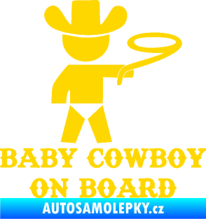 Samolepka Baby cowboy on board pravá jasně žlutá