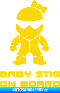 Samolepka Baby stig on board girl jasně žlutá