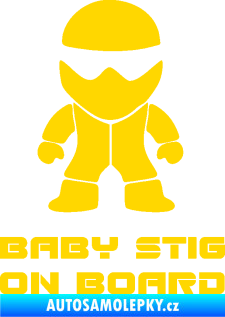 Samolepka Baby stig on board jasně žlutá