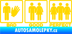 Samolepka Bad good perfect 001 nápis jasně žlutá
