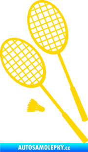 Samolepka Badminton rakety levá jasně žlutá