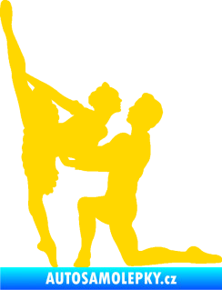 Samolepka Balet 002 levá taneční pár jasně žlutá