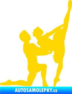 Samolepka Balet 002 pravá taneční pár jasně žlutá