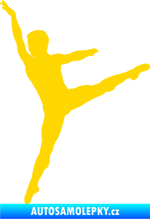 Samolepka Balet tanečník 001 levá jasně žlutá