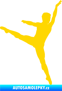 Samolepka Balet tanečník 001 pravá jasně žlutá