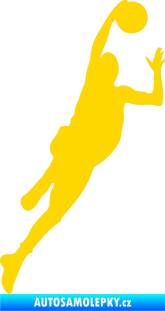 Samolepka Basketbal 003 pravá jasně žlutá