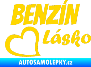 Samolepka Benzín Lásko jasně žlutá