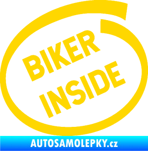 Samolepka Biker inside 005 nápis jasně žlutá