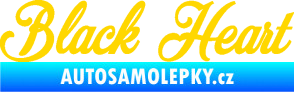 Samolepka Black Heart nápis jasně žlutá