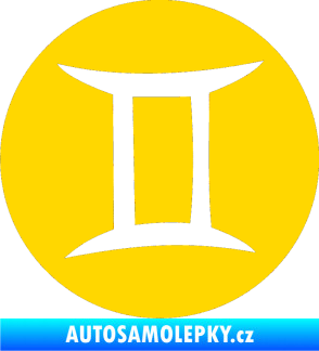 Samolepka Blíženci 001 - horoskop jasně žlutá