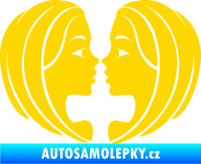 Samolepka Blíženci 002  jasně žlutá