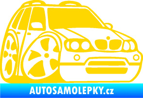 Samolepka BMW X5 karikatura pravá jasně žlutá