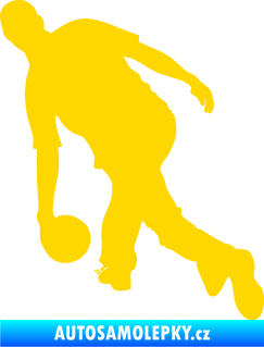 Samolepka Bowling 003 levá hráč jasně žlutá