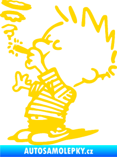 Samolepka Boy kouří levá jasně žlutá