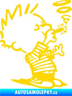 Samolepka Boy kouří pravá jasně žlutá