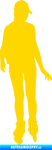 Samolepka Bruslařka 002 pravá jasně žlutá