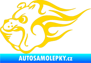 Samolepka Buldočák levá hlava buldoka jasně žlutá