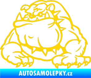Samolepka Buldog 001 levá pes jasně žlutá