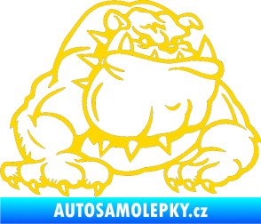 Samolepka Buldog 001 pravá pes jasně žlutá