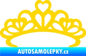 Samolepka Čelenka se srdíčky  jasně žlutá