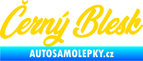 Samolepka Černý blesk nápis jasně žlutá