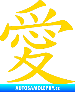 Samolepka Čínský znak Love jasně žlutá