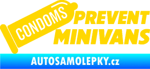 Samolepka Condoms prevent minivans jasně žlutá