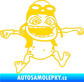 Samolepka Crazy frog pravá jasně žlutá