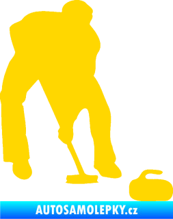 Samolepka Curling 001 pravá jasně žlutá
