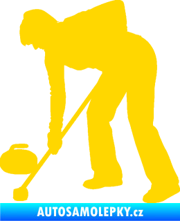 Samolepka Curling 002 levá jasně žlutá