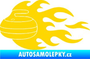 Samolepka Curling 005 levá kámen jasně žlutá
