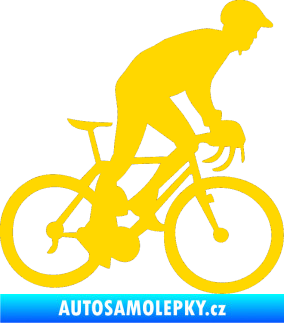 Samolepka Cyklista 003 pravá jasně žlutá