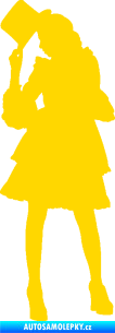 Samolepka Dáma s kloboukem 001 levá jasně žlutá