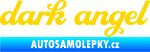 Samolepka Dark angel nápis jasně žlutá