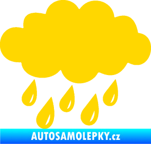 Samolepka Déšť 001 levá mrak a kapky jasně žlutá
