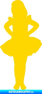 Samolepka Děti silueta 011 levá holčička tanečnice jasně žlutá