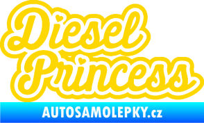 Samolepka Diesel princess nápis jasně žlutá