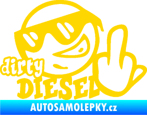 Samolepka Dirty diesel smajlík jasně žlutá