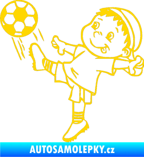 Samolepka Dítě v autě 022 levá fotbalista jasně žlutá