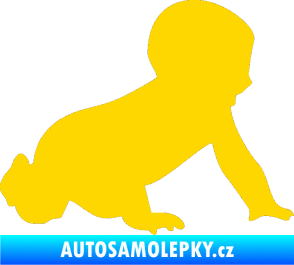 Samolepka Dítě v autě 025 pravá miminko silueta jasně žlutá